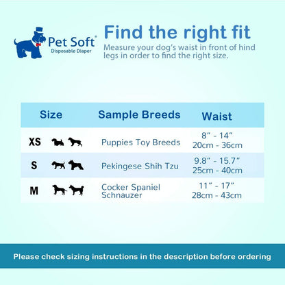 Disposable Dog Diapers for Female Dogs - Jeans Super Absorbent 24 Ct