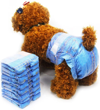 Disposable Dog Diapers for Female Dogs - Jeans Super Absorbent 24 Ct