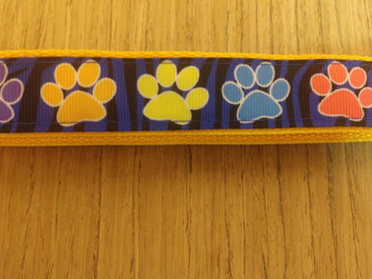 Leash/ Large/  Colorful Paw Prints