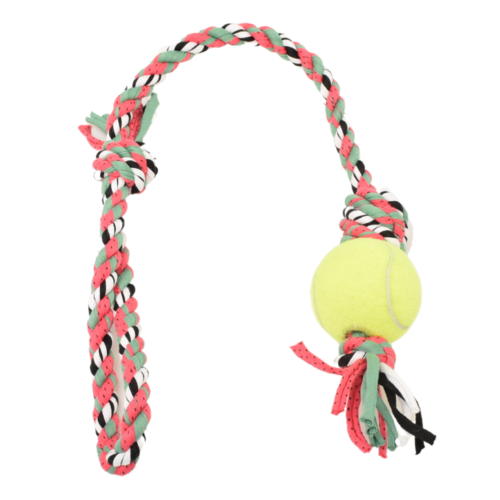 Loop/Barrel Tug Toys with Recycled Tennis Ball