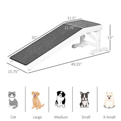 Ramp For Dog Bed, Pet Ramp For Dog With Non-slip Carpet And Top