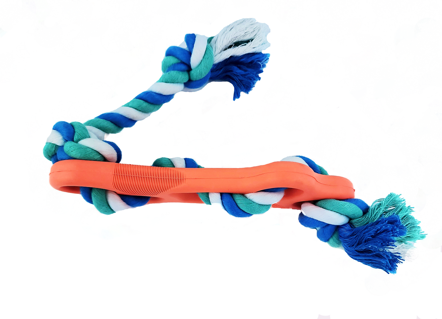 Rubber Bone Dog Chew Toy with Tug Rope -- Great for Active Dogs