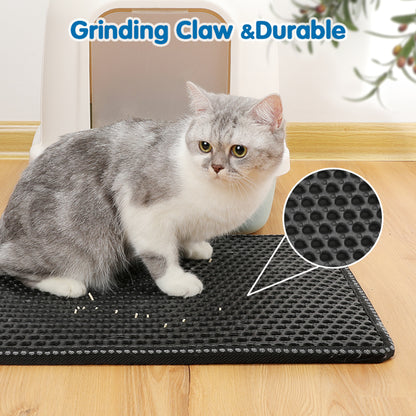 Cat Litter Mat Kitty Litter Trapping Mat Double Layer Mats