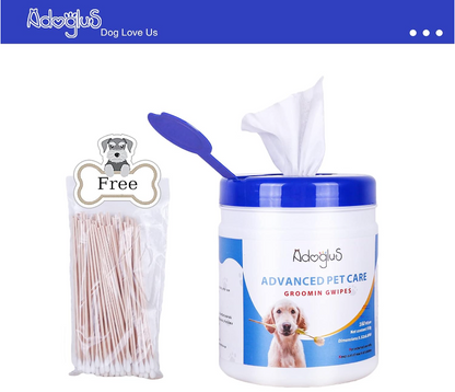 Pet Wipes with free cotton swabs