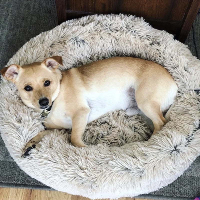 Super Soft Long Plush Comfy Calming Pet Bed