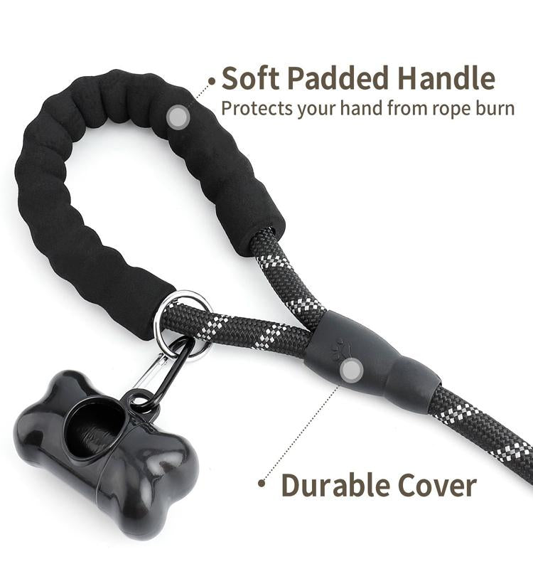 5 FT Leash With Comfortable Padded Handle and Reflective Threads