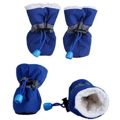 Dogs Winter Warm Shoes 4 PCS Set